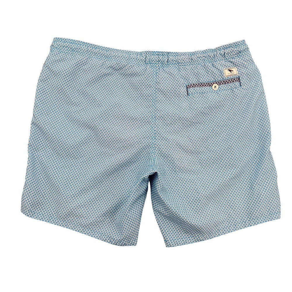 Ted Baker London Men  Size 40  Blue Geometric Lobster Swim TrunksLARKMAN Lined